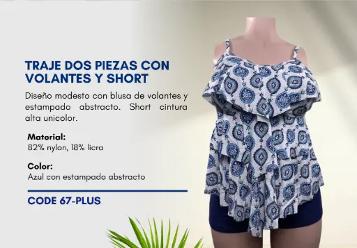 [Traje de Baño Para Mujer PLUS Elite Swim PLUS-67] Traje de Baño Para Mujer PLUS Elite Swim PLUS-67
