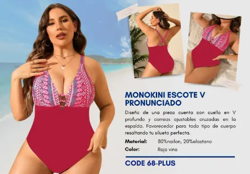 [Traje de Baño Para Mujer PLUS Elite Swim PLUS-68] Traje de Baño Para Mujer PLUS Elite Swim PLUS-68