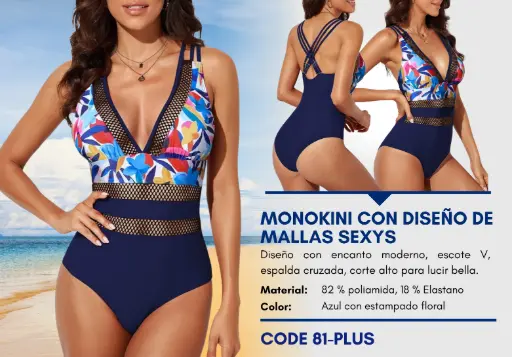 [Traje de Baño Para Mujer PLUS Elite Swim PLUS-81] Traje de Baño Para Mujer PLUS Elite Swim PLUS-81