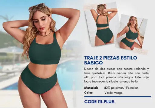 [Traje de Baño Para Mujer PLUS Elite Swim PLUS-111] Traje de Baño Para Mujer PLUS Elite Swim PLUS-111