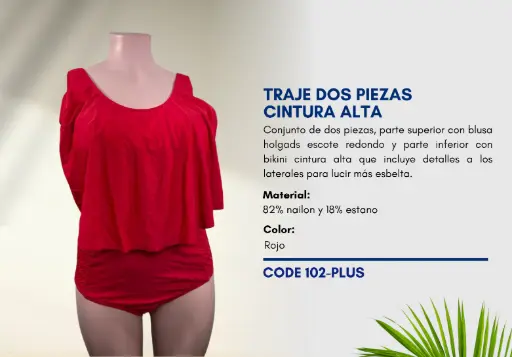 [Traje de Baño Para Mujer PLUS Superior Swim PLUS-102] Traje de Baño Para Mujer PLUS Superior Swim PLUS-102