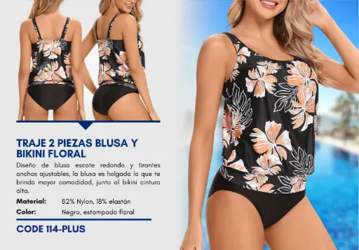 [Traje de Baño Para Mujer PLUS Superior Swim PLUS-114] Traje de Baño Para Mujer PLUS Superior Swim PLUS-114