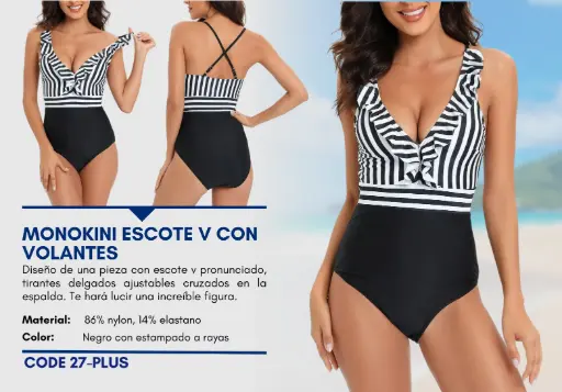[Traje de Baño Para Mujer PLUS Esencial Swim PLUS-27] Traje de Baño Para Mujer PLUS Esencial Swim PLUS-27