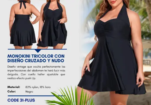 [Traje de Baño Para Mujer PLUS Esencial Swim PLUS-31] Traje de Baño Para Mujer PLUS Esencial Swim PLUS-31