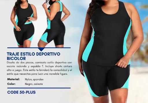 [Traje de Baño Para Mujer PLUS Esencial Swim PLUS-50] Traje de Baño Para Mujer PLUS Esencial Swim PLUS-50