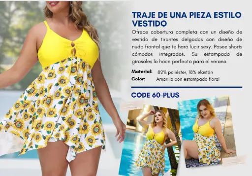 [Traje de Baño Para Mujer PLUS Esencial Swim PLUS-60] Traje de Baño Para Mujer PLUS Esencial Swim PLUS-60