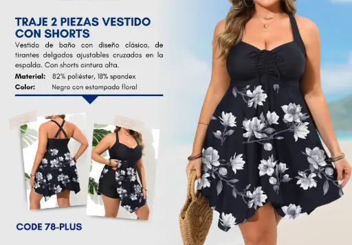 [Traje de Baño Para Mujer PLUS Esencial Swim PLUS-78] Traje de Baño Para Mujer PLUS Esencial Swim PLUS-78