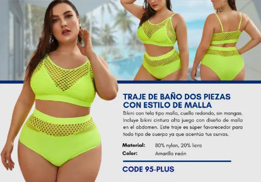 [Traje de Baño Para Mujer PLUS Esencial Swim PLUS-95] Traje de Baño Para Mujer PLUS Esencial Swim PLUS-95