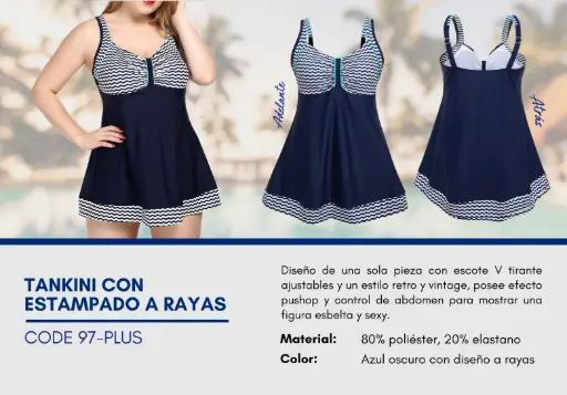 [Traje de Baño Para Mujer PLUS Esencial Swim PLUS-97] Traje de Baño Para Mujer PLUS Esencial Swim PLUS-97