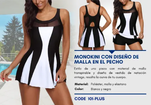 [Traje de Baño Para Mujer PLUS Esencial Swim PLUS-101] Traje de Baño Para Mujer PLUS Esencial Swim PLUS-101