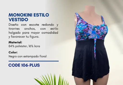 [Traje de Baño Para Mujer PLUS Esencial Swim PLUS-106] Traje de Baño Para Mujer PLUS Esencial Swim PLUS-106