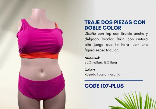 [Traje de Baño Para Mujer PLUS Esencial Swim PLUS-107] Traje de Baño Para Mujer PLUS Esencial Swim PLUS-107
