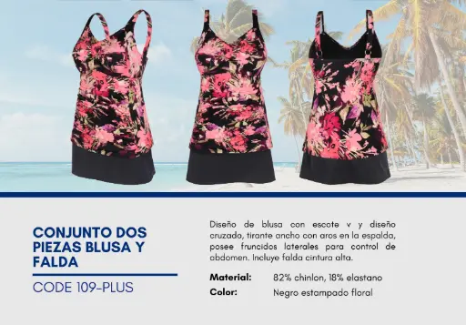 [Traje de Baño Para Mujer PLUS Esencial Swim PLUS-109] Traje de Baño Para Mujer PLUS Esencial Swim PLUS-109