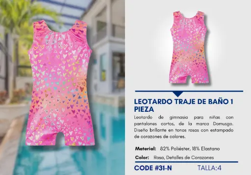 [Traje de Baño Para Niña 4Y Kids Swim N-31] Traje de Baño Para Niña 4Y Kids Swim N-31