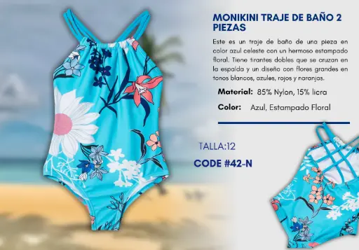 [Traje de Baño Para Niña 12Y Kids Swim N-42] Traje de Baño Para Niña 12Y Kids Swim N-42