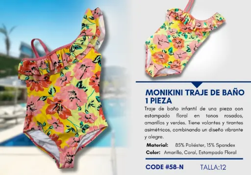 [Traje de Baño Para Niña 12Y Kids Swim N-58] Traje de Baño Para Niña 12Y Kids Swim N-58