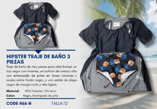 [Traje de Baño Para Niña 12Y Kids Swim N-66] Traje de Baño Para Niña 12Y Kids Swim N-66