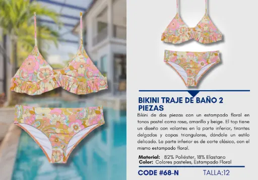 [Traje de Baño Para Niña 12Y Kids Swim N-68] Traje de Baño Para Niña 12Y Kids Swim N-68