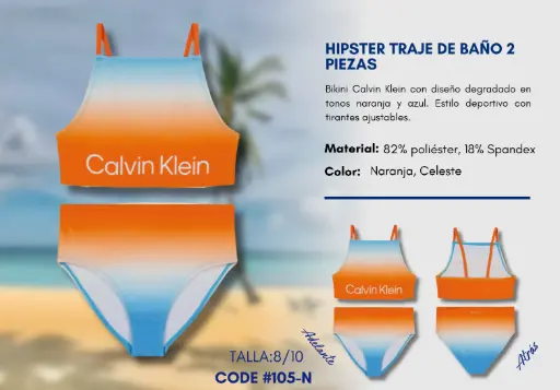 [Traje de Baño Para Niña 8/10Y Kids Swim N-105] Traje de Baño Para Niña 8/10Y Kids Swim N-105