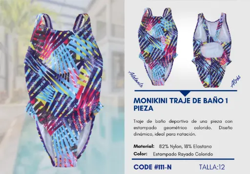 [Traje de Baño Para Niña 12Y Kids Swim N-111] Traje de Baño Para Niña 12Y Kids Swim N-111